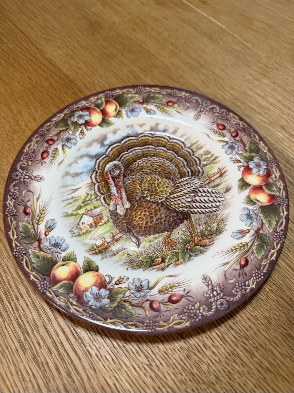 7 Royal Stafford Thanksgiving Turkey salad Plates